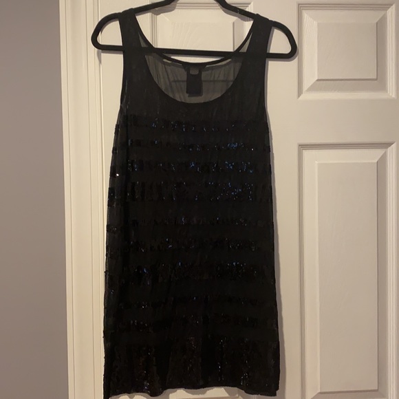 Vince Camuto Swim Dress Cover Up Sheer Striped Sequin Small - Picture 3 of 7